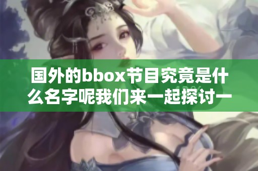 国外的bbox节目究竟是什么名字呢我们来一起探讨一下