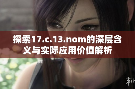 探索17.c.13.nom的深层含义与实际应用价值解析