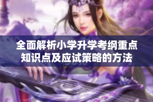 全面解析小学升学考纲重点知识点及应试策略的方法