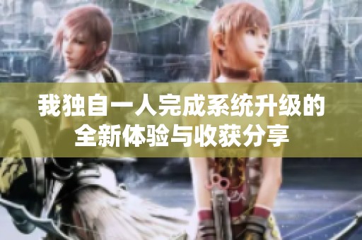 我独自一人完成系统升级的全新体验与收获分享