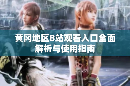 黄冈地区B站观看入口全面解析与使用指南