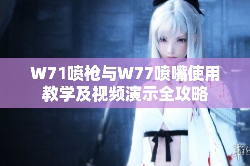 W71喷枪与W77喷嘴使用教学及视频演示全攻略