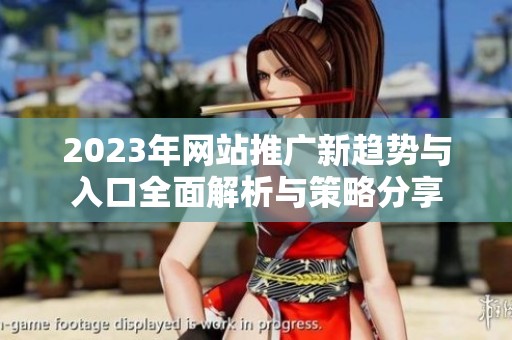 2023年网站推广新趋势与入口全面解析与策略分享
