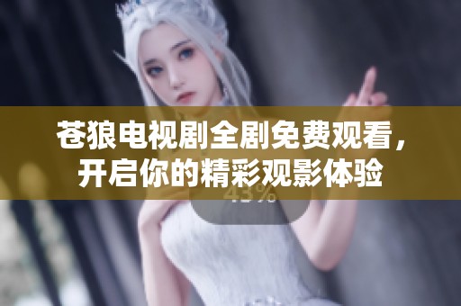 苍狼电视剧全剧免费观看，开启你的精彩观影体验