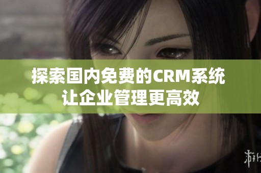 探索国内免费的CRM系统 让企业管理更高效