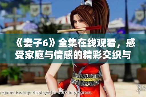 《妻子6》全集在线观看，感受家庭与情感的精彩交织与冲突