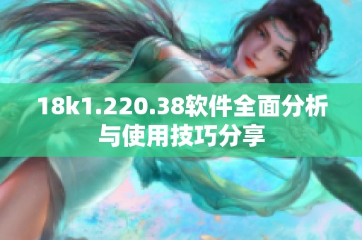 18k1.220.38软件全面分析与使用技巧分享