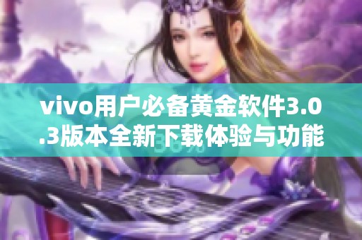 vivo用户必备黄金软件3.0.3版本全新下载体验与功能解析