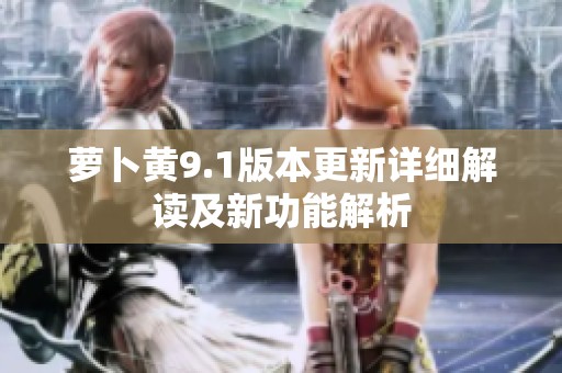 萝卜黄9.1版本更新详细解读及新功能解析
