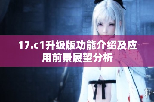 17.c1升级版功能介绍及应用前景展望分析