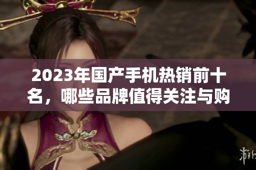 2023年国产手机热销前十名，哪些品牌值得关注与购买