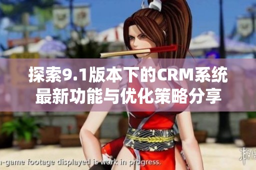探索9.1版本下的CRM系统最新功能与优化策略分享