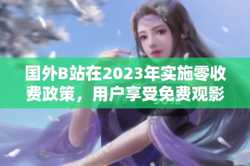 国外B站在2023年实施零收费政策，用户享受免费观影新体验